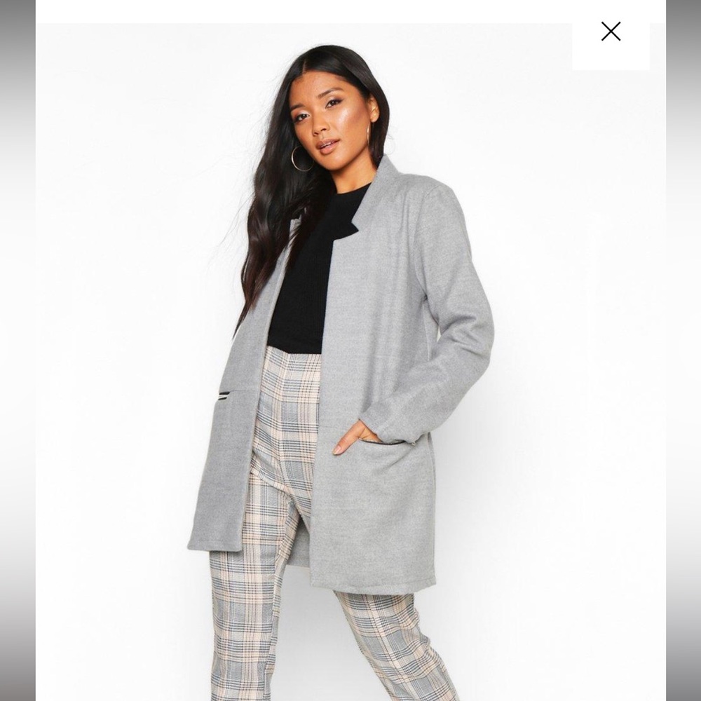 ZIP POCKET WOOL LOOK COAT - Picture 3 of 4